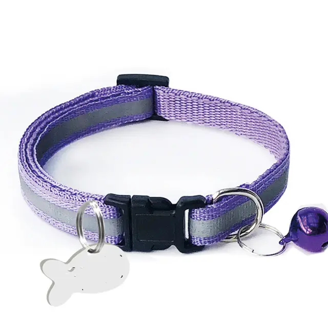 Nylon Reflective Collar Dog Cat Purple - Shop at LoveMi