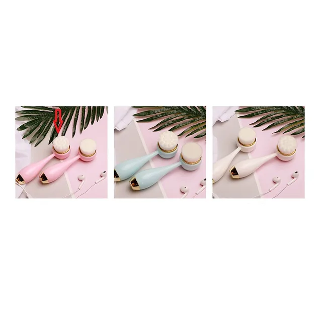 Silicone Manual Golden Circle Small Bowling Double Head Facial Brush Pvc Boxed - Shop at LoveMi