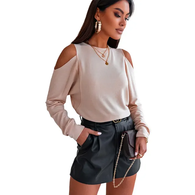 New Solid Color Long Sleeve Versatile Slim fit Top Lc25312576 Khaki - Shop at LoveMi