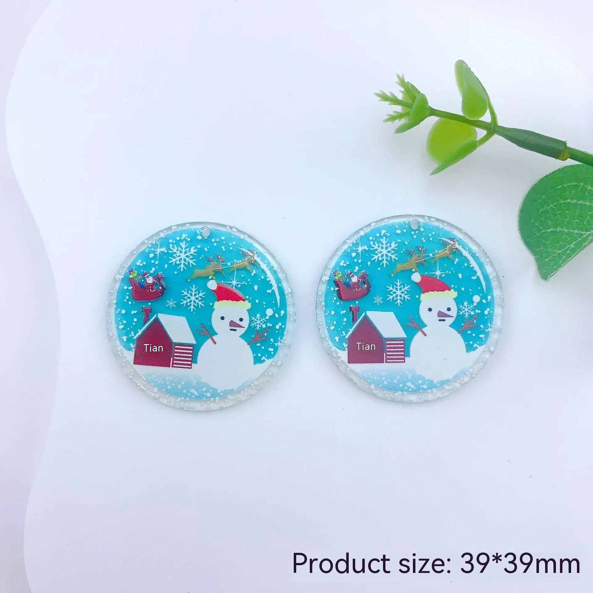 Christmas Fashion Simple Biscuit Snowman Socks Pendant DIY Ornament Accessories - Round Snowman
