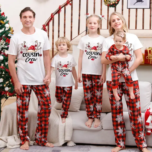Christmas Parent child Pajamas Suit Printed Homewear B - Shop at LoveMi