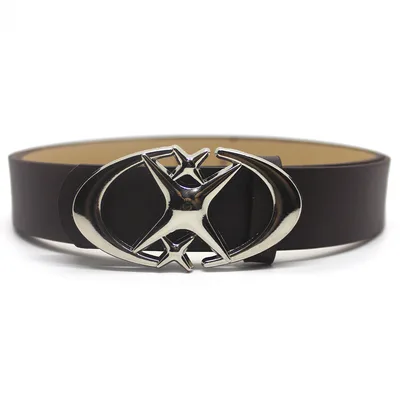 Fashion Wild Original Design Double Crescent Moon Cross Star Buckle Belt Brown - Shop at LoveMi