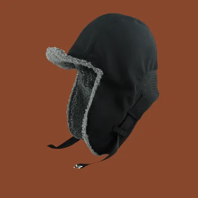 Winter Men's And Women's Fleece lined Thickened Ski Cap Windproof Warm Outdoor Hat Black - Shop at LoveMi