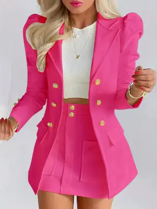 Women's Solid Color Mini Skirt - Pink