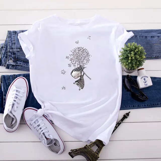 Comfort And Casual Women's Short Sleeve T shirt White - Shop at LoveMi