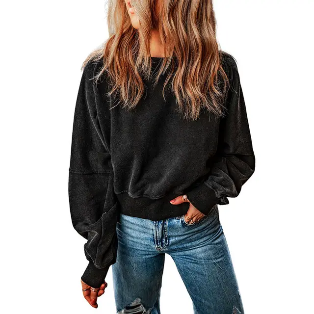 Backless Sweater For Women Solid Color Long sleeved Top Women Black - Shop at LoveMi