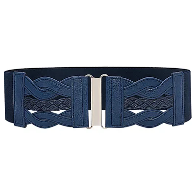 Women's Fashion French Retro Girdle Belt Dark Blue - Shop at LoveMi