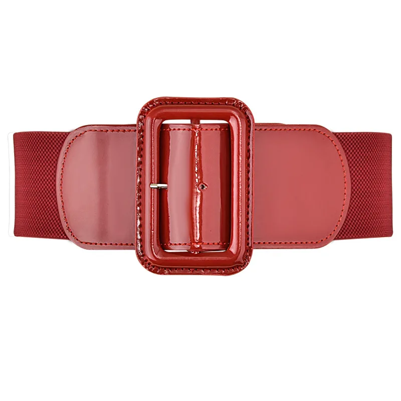 Women's Fashion All-match Fitted Waist Sweater Coat Stretch Belt - Dark Red