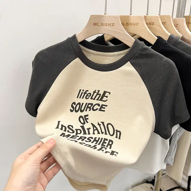 Women's Fashion Retro Cotton Short Sleeve T shirt Top 3849Light Apricot - Shop at LoveMi