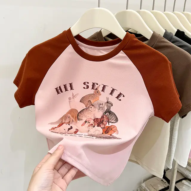 Women's Fashion Retro Cotton Short Sleeve T shirt Top Pink - Shop at LoveMi