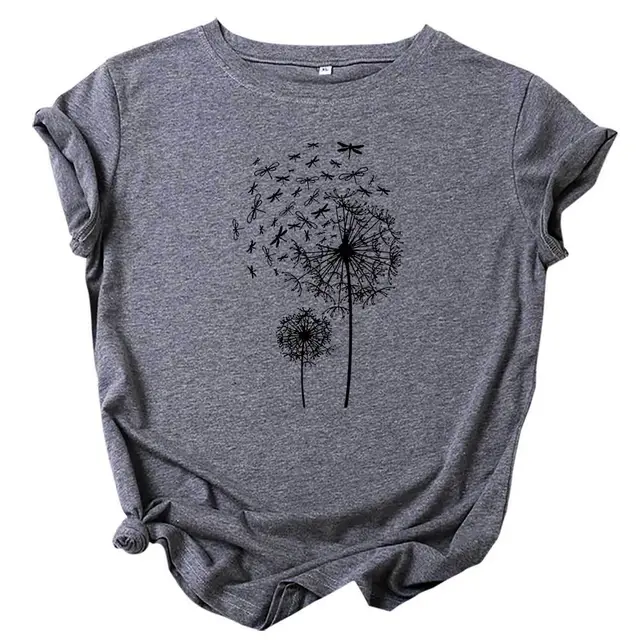 Fashion Cotton Short sleeved Women's T shirt Dark Gray Black Picture - Shop at LoveMi