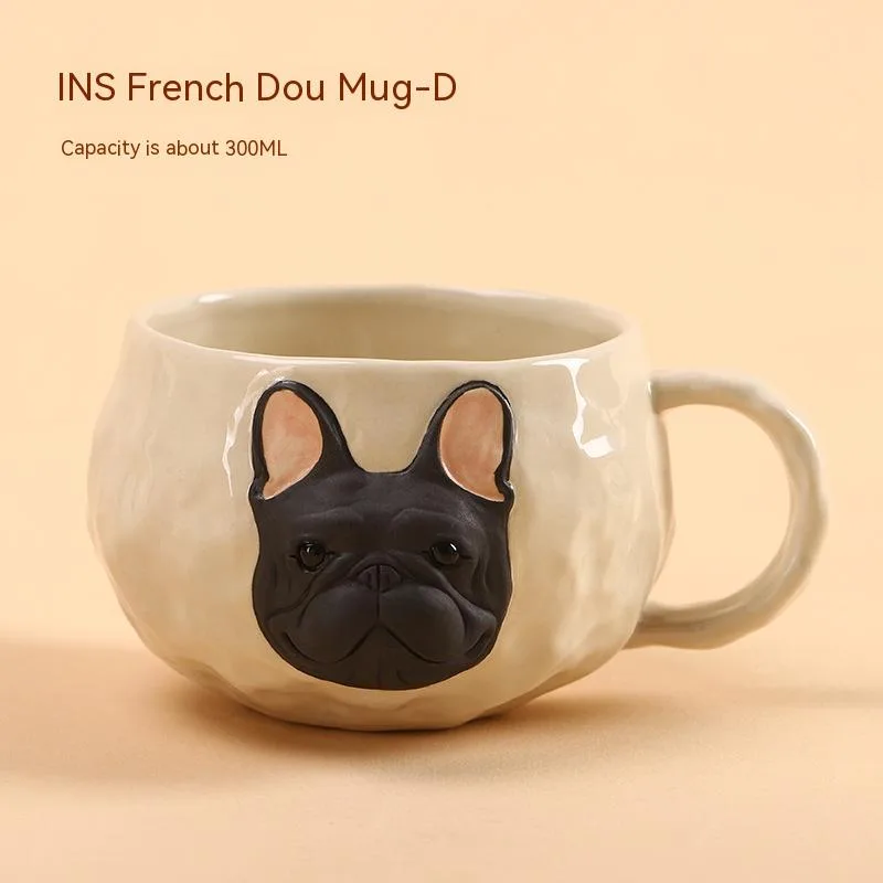 Handmade French Bulldog Coffee Cup Original Design - Coffee Cup D