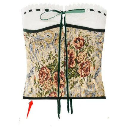 Fashionable Back Lace up Pure Cotton Embroidered Tube Top Green - Shop at LoveMi