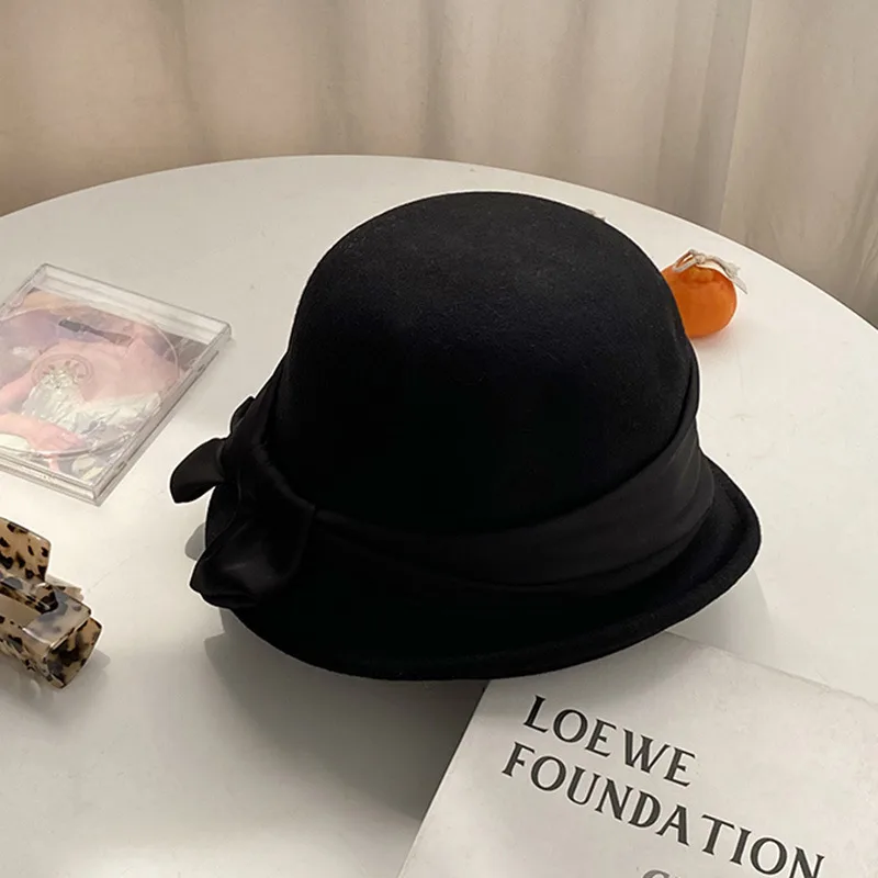 Women's Retro New Dome Bucket Hat Black - Shop at LoveMi