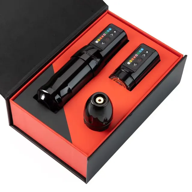 Tattoo Wireless Pen 2400 MA Large Capacity Tattoo Dual Battery Pen Tattoo Machine Cutting Line Tattoo All in one Machine Black Black Coil - Shop at LoveMi