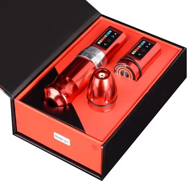 Tattoo Wireless Pen 2400 MA Large Capacity Tattoo Dual Battery Pen Tattoo Machine Cutting Line Tattoo All in one Machine Red Silver Hoop - Shop at LoveMi