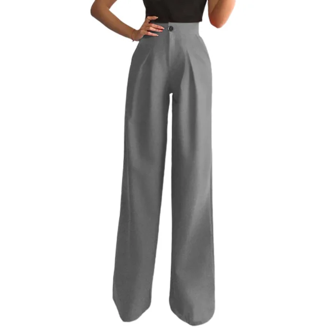 Autumn And Winter Solid Color Casual Straight leg Suit Pants Gray - Shop at LoveMi