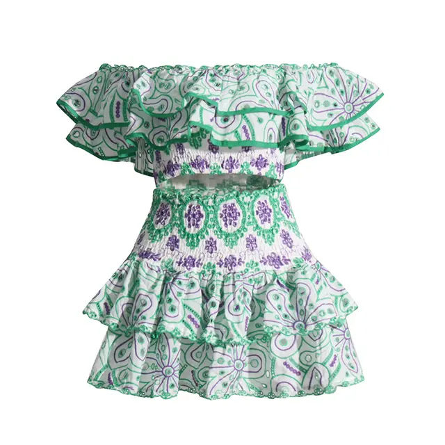 French Style Temperament Wooden Ear Short Top Green - Shop at LoveMi