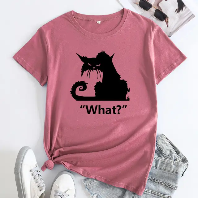 Letter Printed Round Neck Short Sleeve Rose Red Black Picture - Shop at LoveMi