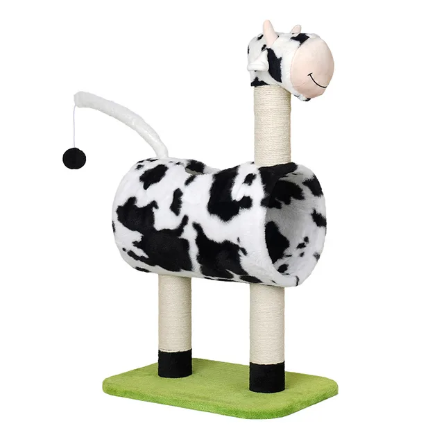 Cow Cat Climbing Frame Scratch Trees Scratching Post Tree Shelf Cow Cat Climbing Frame - Shop at LoveMi
