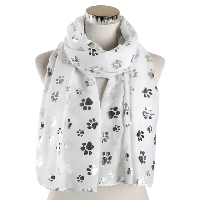 Spring And Summer European And American Polyester Printed Scarf Long Shawl White - Shop at LoveMi