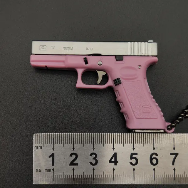 G17 Half Alloy Key Ring Model Guns Pendant Gift Toys Silver Pink Glk - Shop at LoveMi