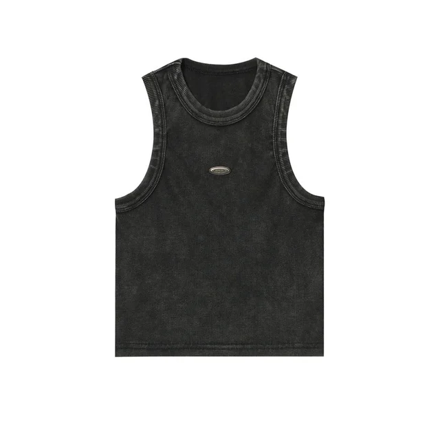 Vest Women's Small Short Washed And Worn Top Black - Shop at LoveMi