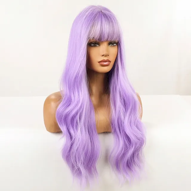 Anime Air Bangs Big Wave Purple Wig Light Purple - Shop at LoveMi