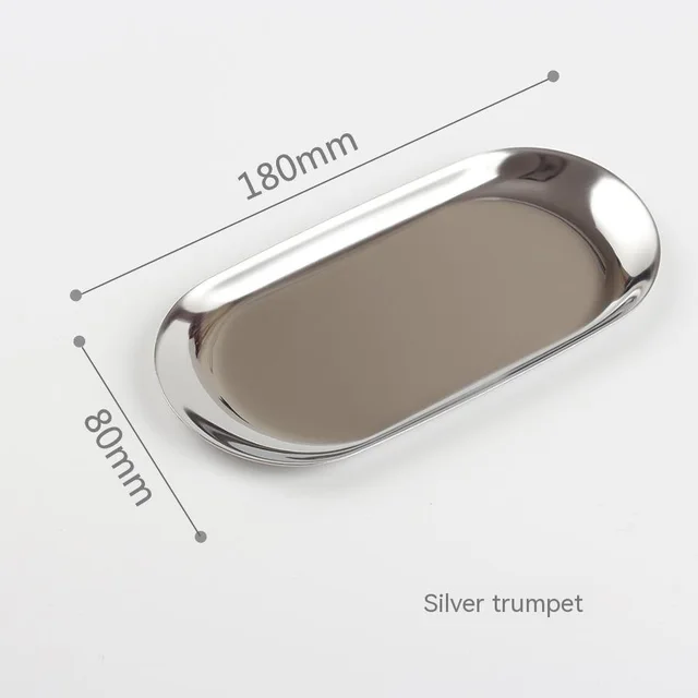 Brass Gold Stainless Steel Desktop Storage Tray Silver Small Tray - Shop at LoveMi