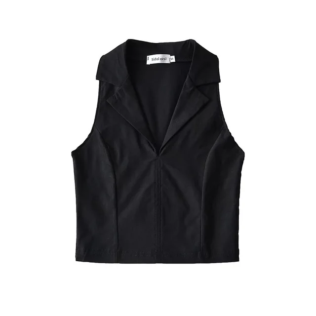 Fashion Temperament Pure Color Pullover Sleeveless Top For Women Black - Shop at LoveMi