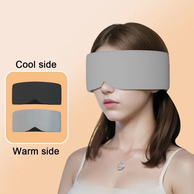 Silk Cotton Padded Eye Full Cover Block Light Blindfold Double Face Warm Cold Sleeping Masks For Women Soft And Comfortable Blindfold For Travellin... Gray - Shop at LoveMi