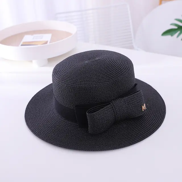 Bow Sun Protection Sunshade Flat top Cap Black - Shop at LoveMi