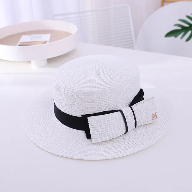 Bow Sun Protection Sunshade Flat top Cap Milky White - Shop at LoveMi