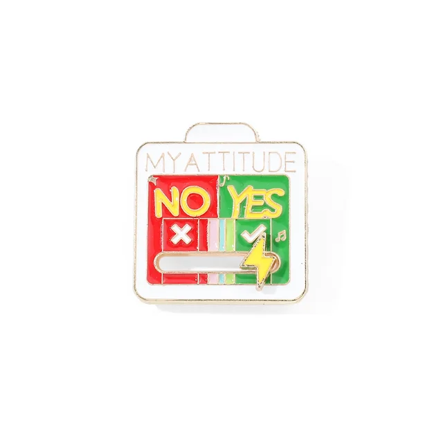 Mood Conversion Metal Brooch Sliding Personality Social Power White - Shop at LoveMi