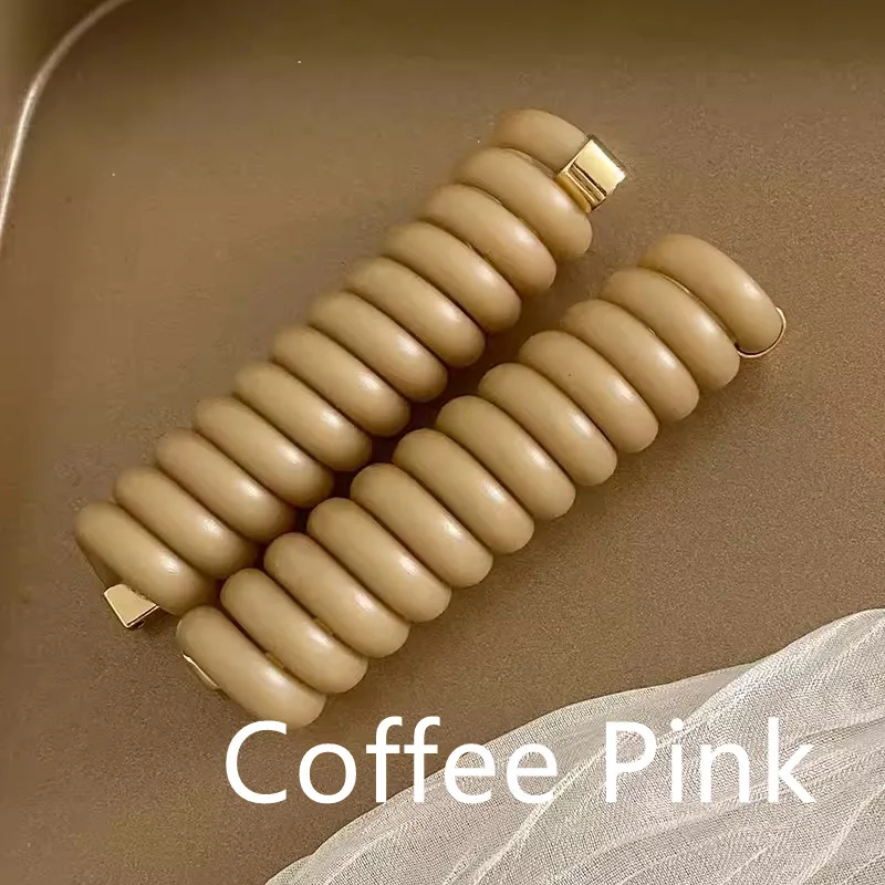 Japanese Braided Hair Band Phone Line Women Coffee Pink Single - Shop at LoveMi