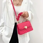 Commuter Rhombus Simple Shoulder Messenger Bag For Women - Rose