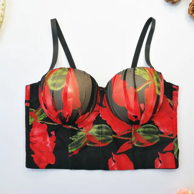 Rose Flower Sexy Hot Girl Camisole Big Red Rose - Shop at LoveMi