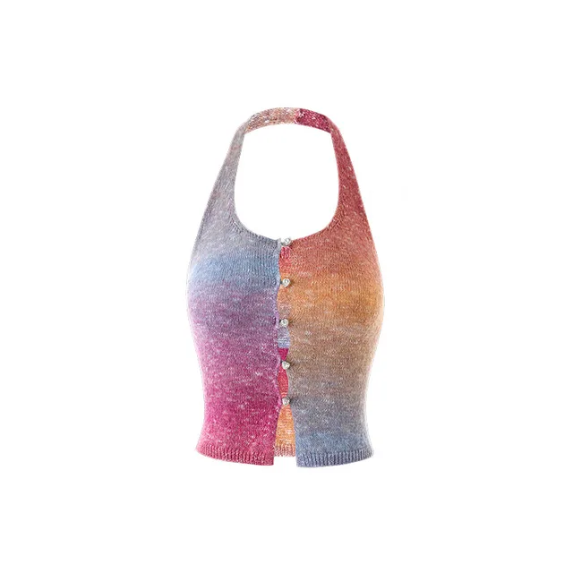 Sweet Cool Colorful Holiday Halter Backless Sling Rainbow Color - Shop at LoveMi