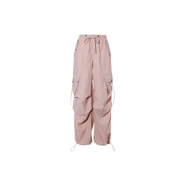 Straight Leg Wide Leg Slim Mid Waist Pleats Pink - Shop at LoveMi