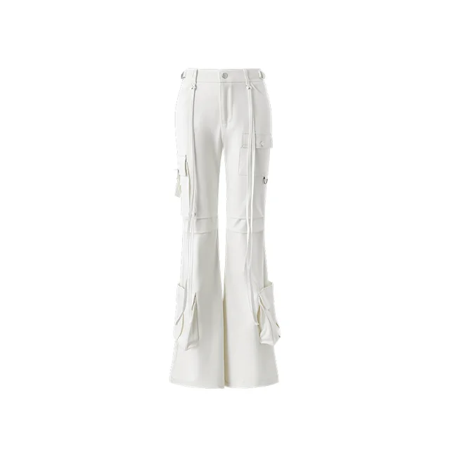 Cargo Pants Retro Wide Leg Straight Leg White - Shop at LoveMi