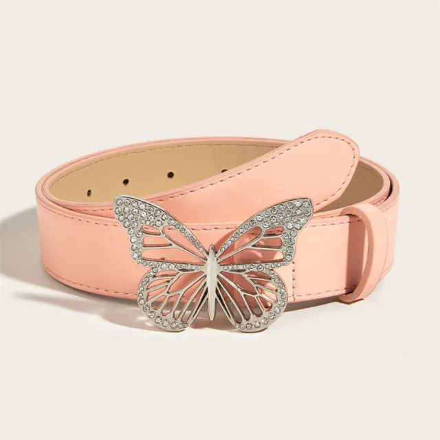 Women's Fashion All matching Decorative Butterfly Belt Pink - Shop at LoveMi