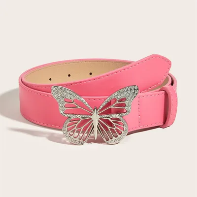 Women's Fashion All matching Decorative Butterfly Belt Rose Red - Shop at LoveMi