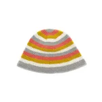 Mixed Color Stripe Wool Bucket Hat - Orange