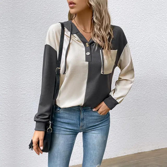 Women's Clothing New Hooded Spring And Autumn Pullover Sweater Apricot - Shop at LoveMi