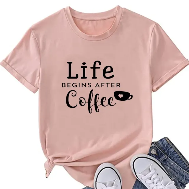Letter Loose Round Neck T shirt Dark Pink - Shop at LoveMi