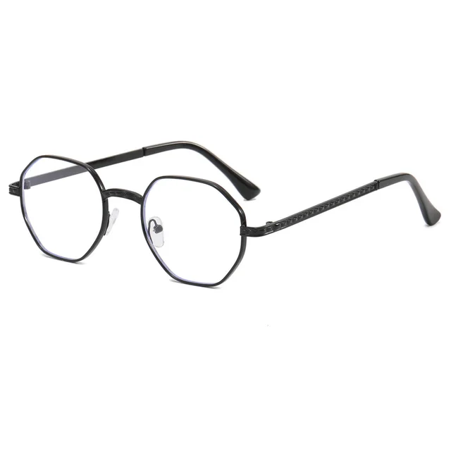 Retro Small Frame Polygon Sun Glasses Personality Black Frame Plain Light - Shop at LoveMi