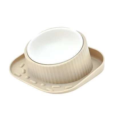 Pet Ceramic Eating Bowl Wide Mouth Neck Protection Pet Products Yellow Ceramic - Shop at LoveMi