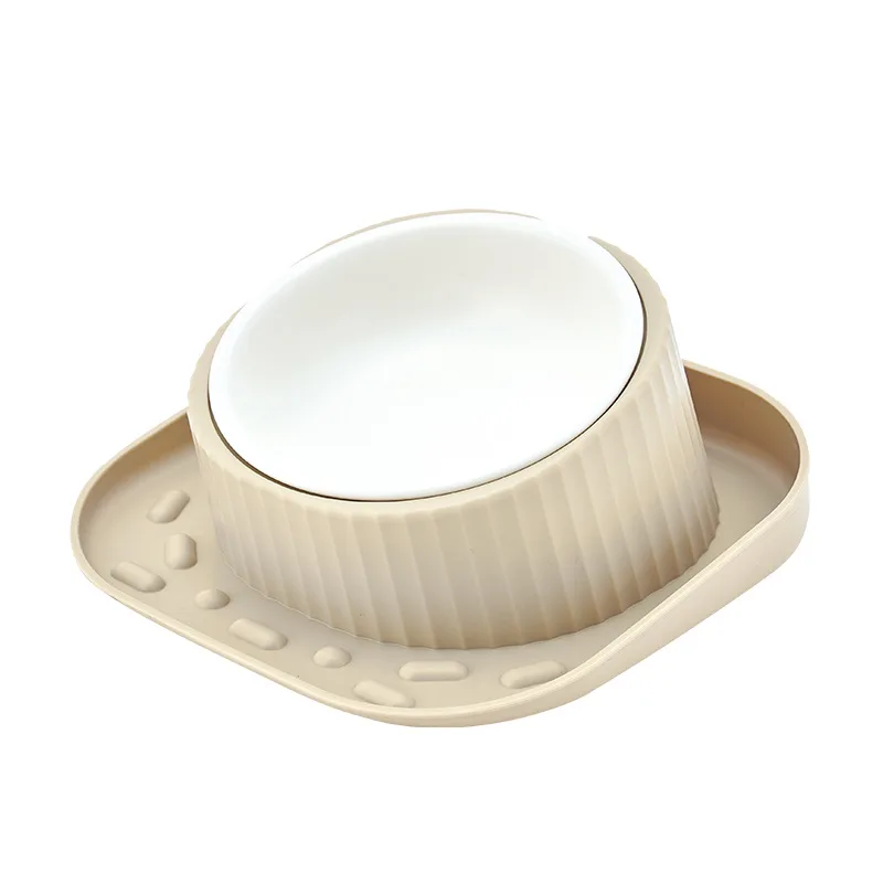 Pet Ceramic Eating Bowl Wide Mouth Neck Protection Pet Products Yellow Ceramic - Shop at LoveMi