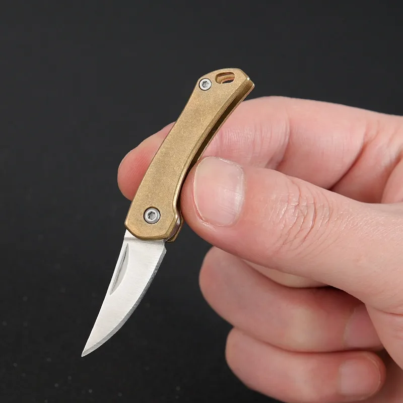 Retro Brass Rhino Mini A Folding Knife Sharp Self-defense - Brass Rhino Knife