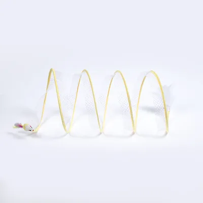 Cat Tunnel Toy Foldable Storage S type Large Yellow Mouse - Shop at LoveMi